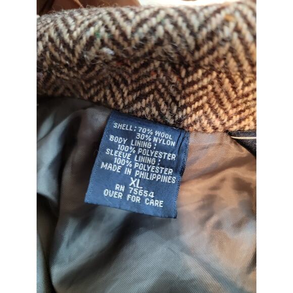 VTG Abercrombie & Fitch Harris Tweed Sport Coat Blazer Wool Men's Sz XL Brown - Picture 11 of 13